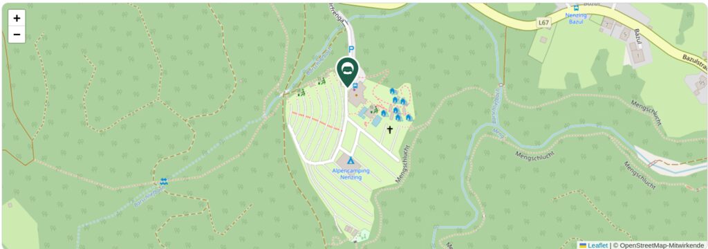 Situationsplan des Campingplatzes